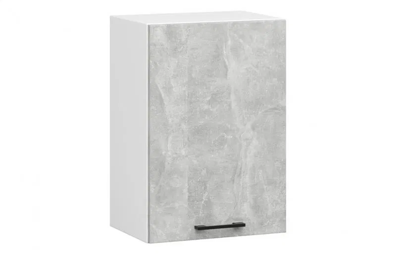 Závěsná kuchyňská skříňka OLIVIA – 50x58cm | Bílá / Beton