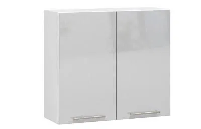 Závěsná kuchyňská skříňka OLIVIA 80x72cm Jemně šedá s metalickým leskem