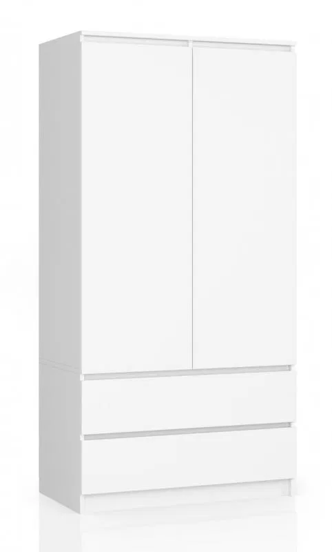 Šatní skříň s otočnými dveřmi 90cm bílá