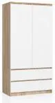 Šatní skříň s otočnými dveřmi 90cm sonoma / bílá