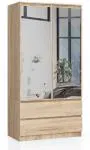 Šatní skříň s otočnými dveřmi a zrcadlem 90cm sonoma