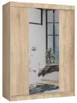 Šatní skříň s posuvnými dveřmi a zrcadlem 150cm dub sonoma