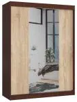 Šatní skříň s posuvnými dveřmi a zrcadlem 150cm wenge / sonoma