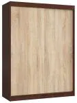 Šatní skříň s posuvnými dveřmi 150 cm MONO wenge / sonoma