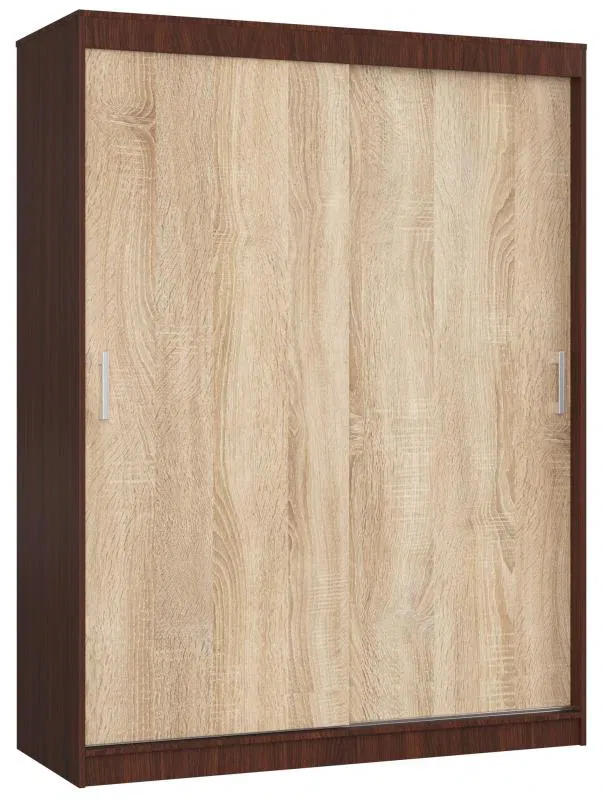 Šatní skříň s posuvnými dveřmi 150 cm MONO wenge / sonoma