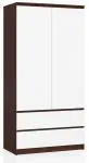 Šatní skříň s otočnými dveřmi 90 cm wenge / bílá