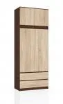 Šatní skříň s otočnými dveřmi a nástavcem 90cm wenge / sonoma