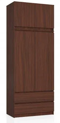 Šatní skříň s otočnými dveřmi a nástavcem 90 cm wenge