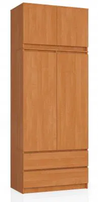 Šatní skříň s otočnými dveřmi a nástavcem 90cm olcha
