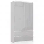 Šatní skříň s otočnými dveřmi 90cm metalická lesklá