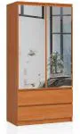 Šatní skříň s otočnými dveřmi a zrcadlem 90 cm olcha