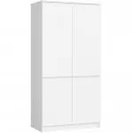 Šatní skříň s otočnými dveřmi 90cm 4D bílá