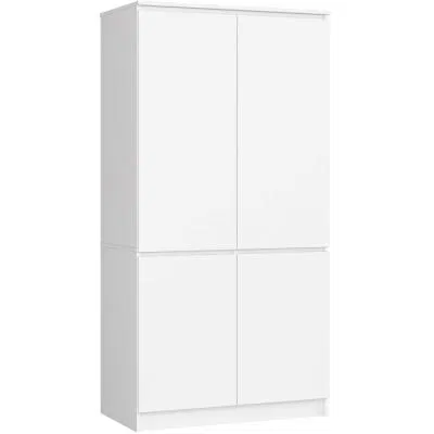 Šatní skříň s otočnými dveřmi 90cm 4D bílá
