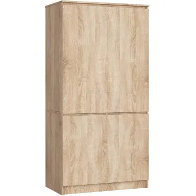 Šatní skříň s otočnými dveřmi 90cm 4D dub sonoma