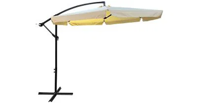 Voděodolný zahradní a terasový slunečník CYNIA, béžový, 300x300x245 cm, 11,7 kg