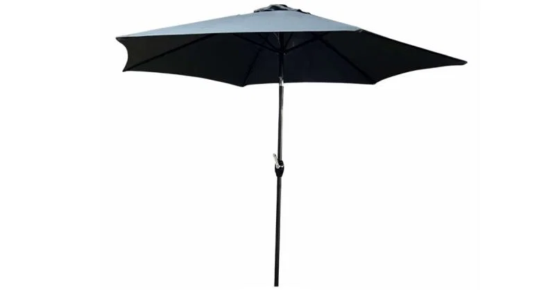 Zahradní slunečník ORIENT s nastavitelným sklonem, tmavě šedý, 270x27cm, 4,5 kg