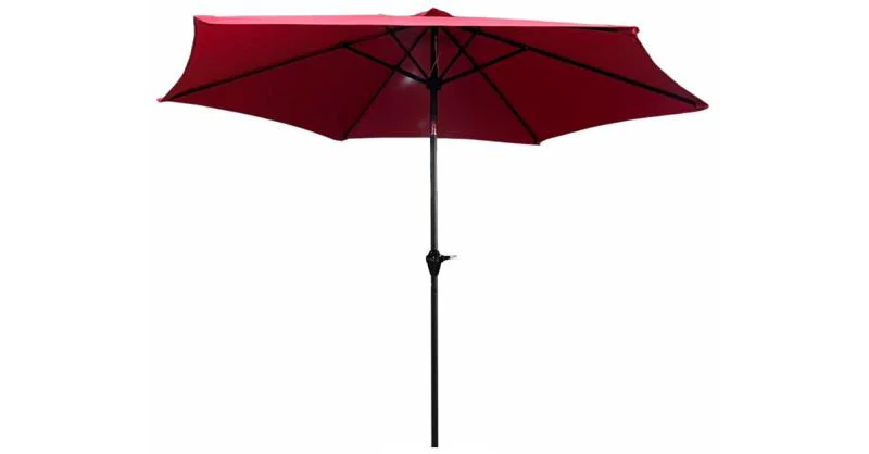Zahradní slunečník ORIENT s nastavitelným sklonem, červený, 270x27cm, 4,5 kg
