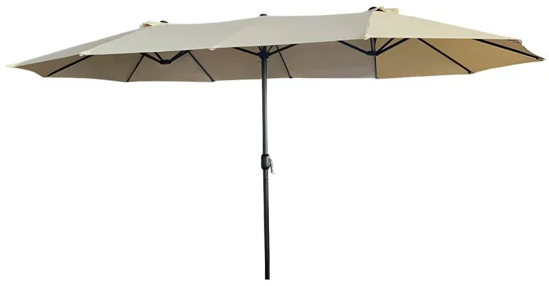 Dvojitý zahradní slunečník TILIA, béžový, 460x270x245 cm, 12,3 kg
