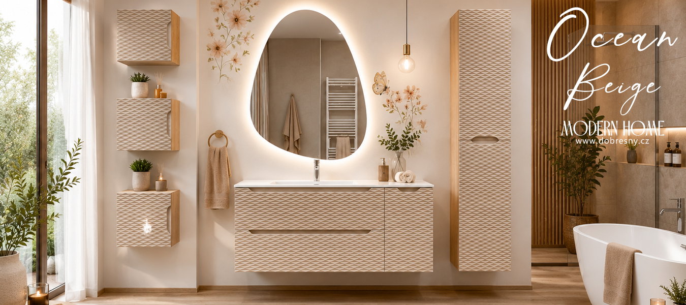 Kúpeľňová skrinka pod umývadlo OCEAN BEIGE 120 cm
