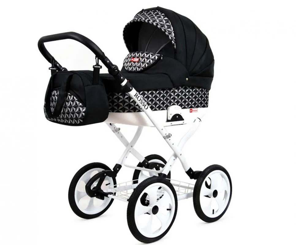 Kočárek 2v1 BabyLux ROSSO OPTICAL BLACK