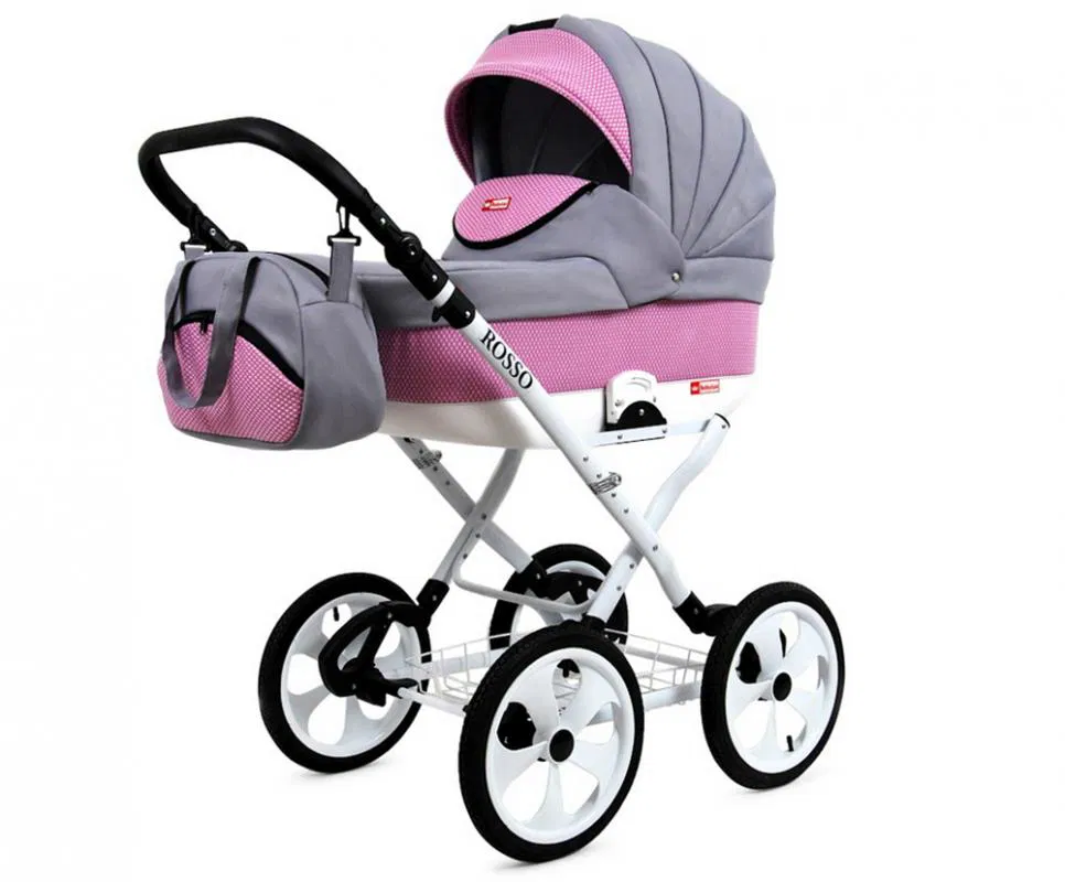 Kočárek 2v1 BabyLux ROSSO LIGHT PINK