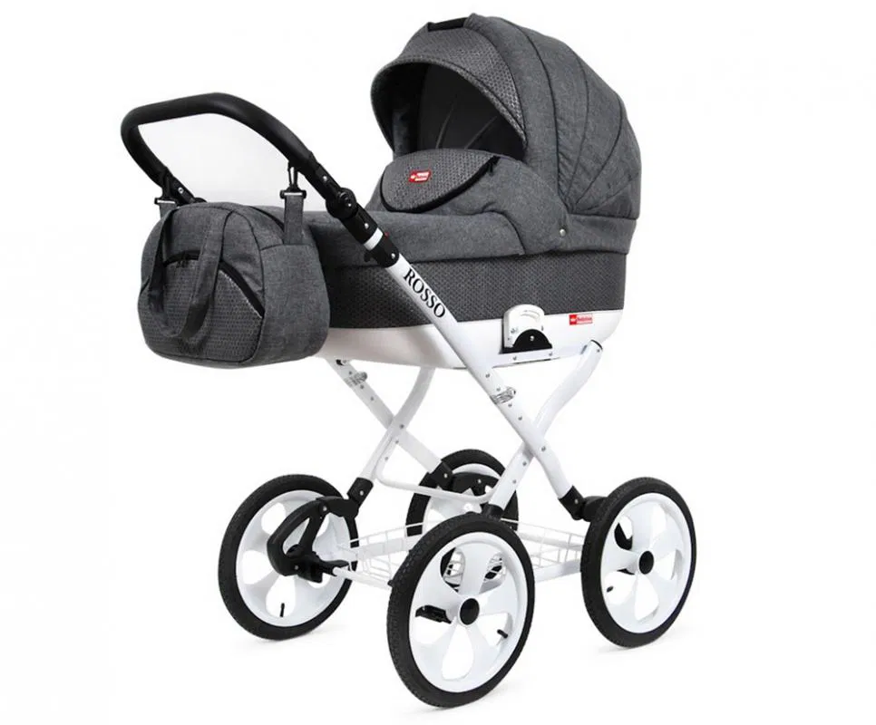 Kočárek 2v1 BabyLux  ROSSO GREY HONEYCOMB