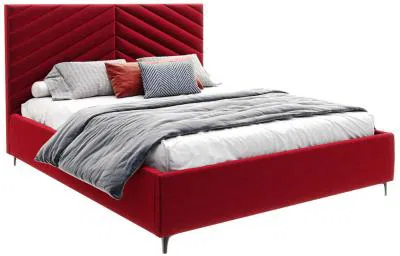Čalouněná postel ELEGANTE 160x200 Vínová Paris s úložným prostorem kovový rošt