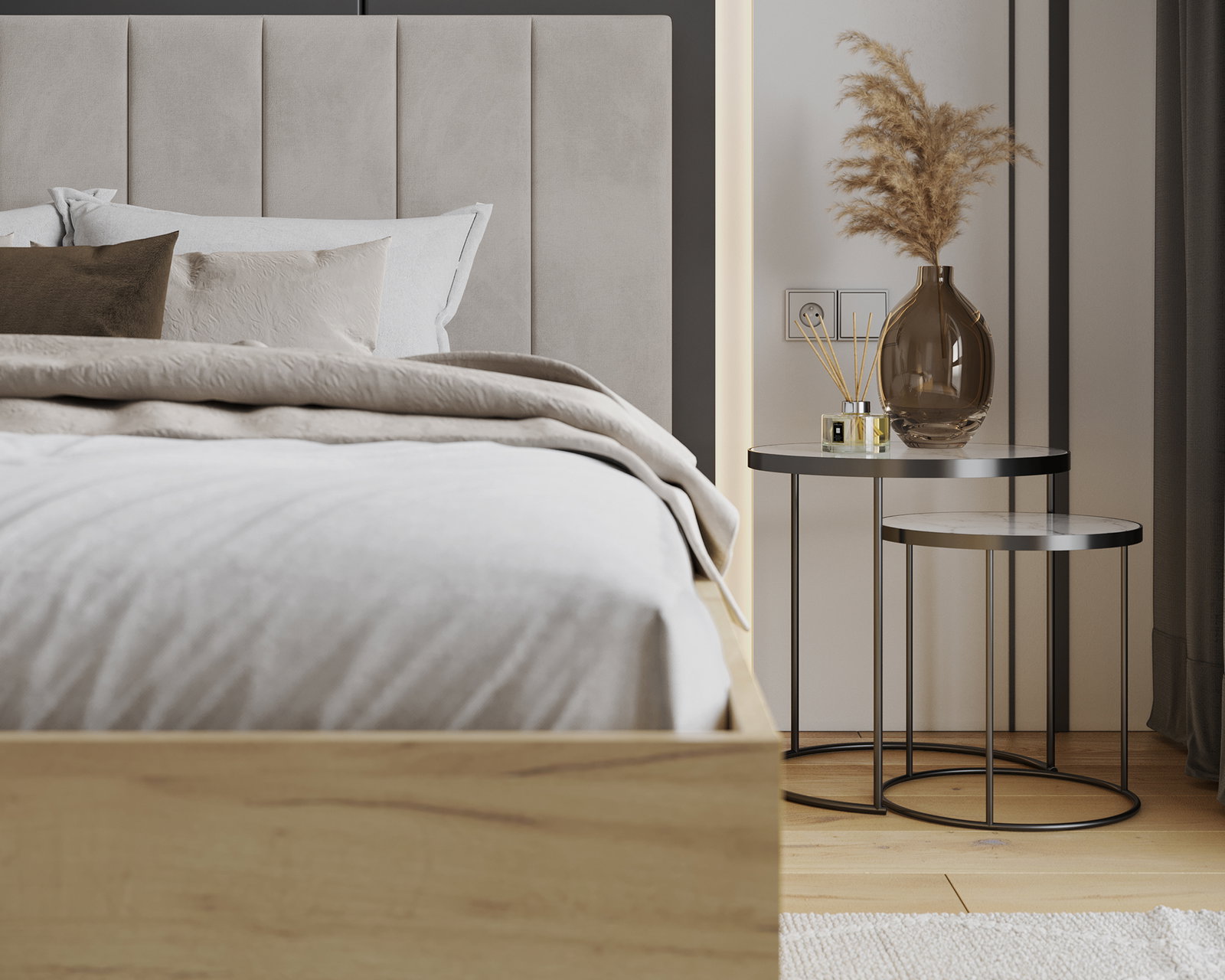 Čalúnená posteľ GRENADA 90x200 cm so zdvižným roštom krémová