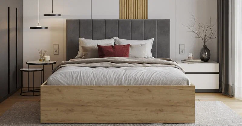 Čalouněná postel GRENADA 160x200 cm se zdvižným roštem grafit