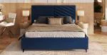 Čalouněná postel ELEGANTE 160x200 Tmavě Modrá Paris s úložným prostorem kovový rošt