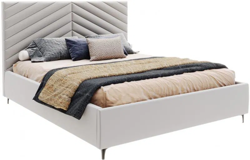 Čalouněná postel ELEGANTE 180x200 Světle Šedá Paris s úložným prostorem kovový rošt
