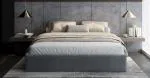 Čalouněná postel ORLANDO 90x200 Šedá Trinity s úložným prostorem kovový rošt