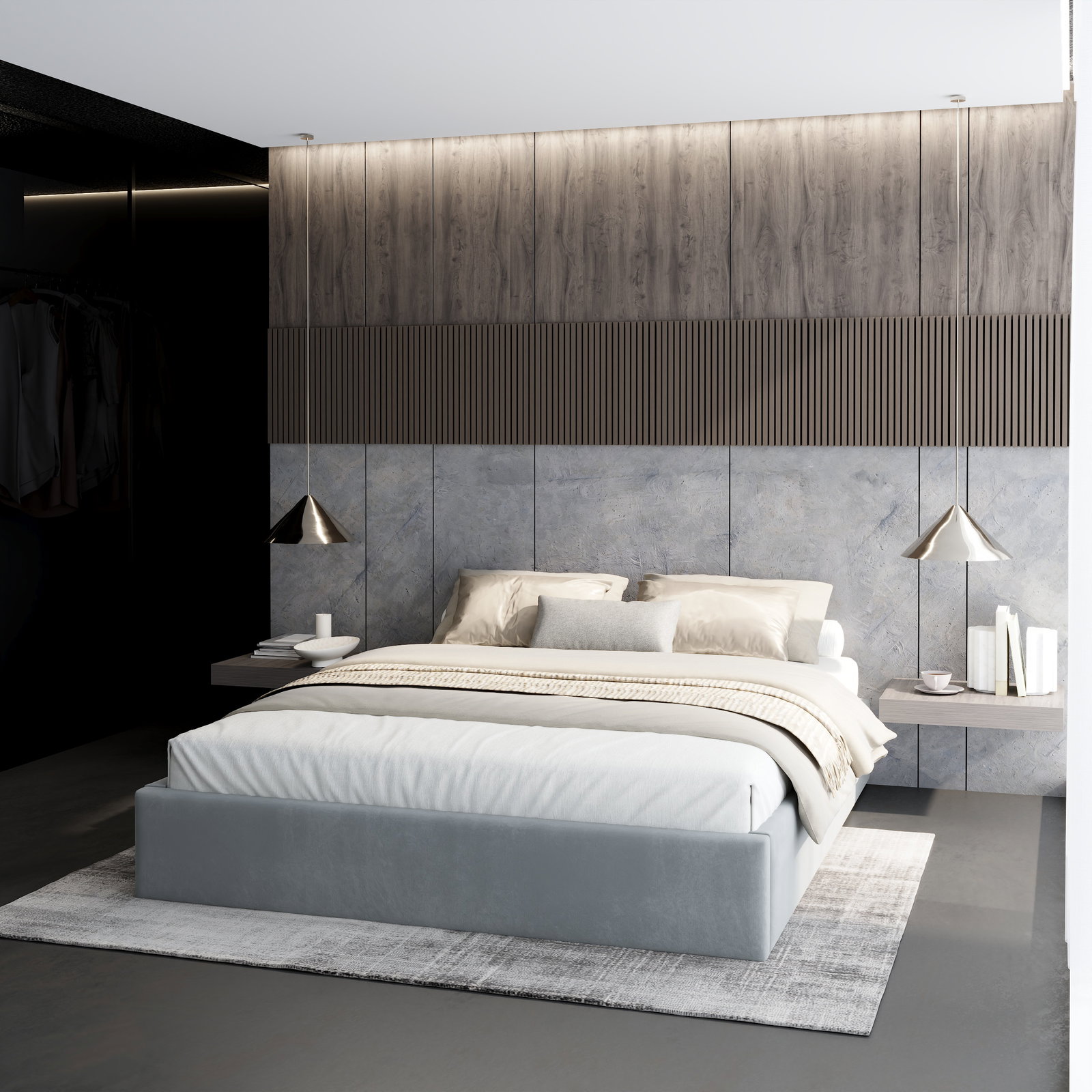 Čalúnená posteľ ORLANDO 160x200 Sivá Trinity s úložným priestorom kovový rošt