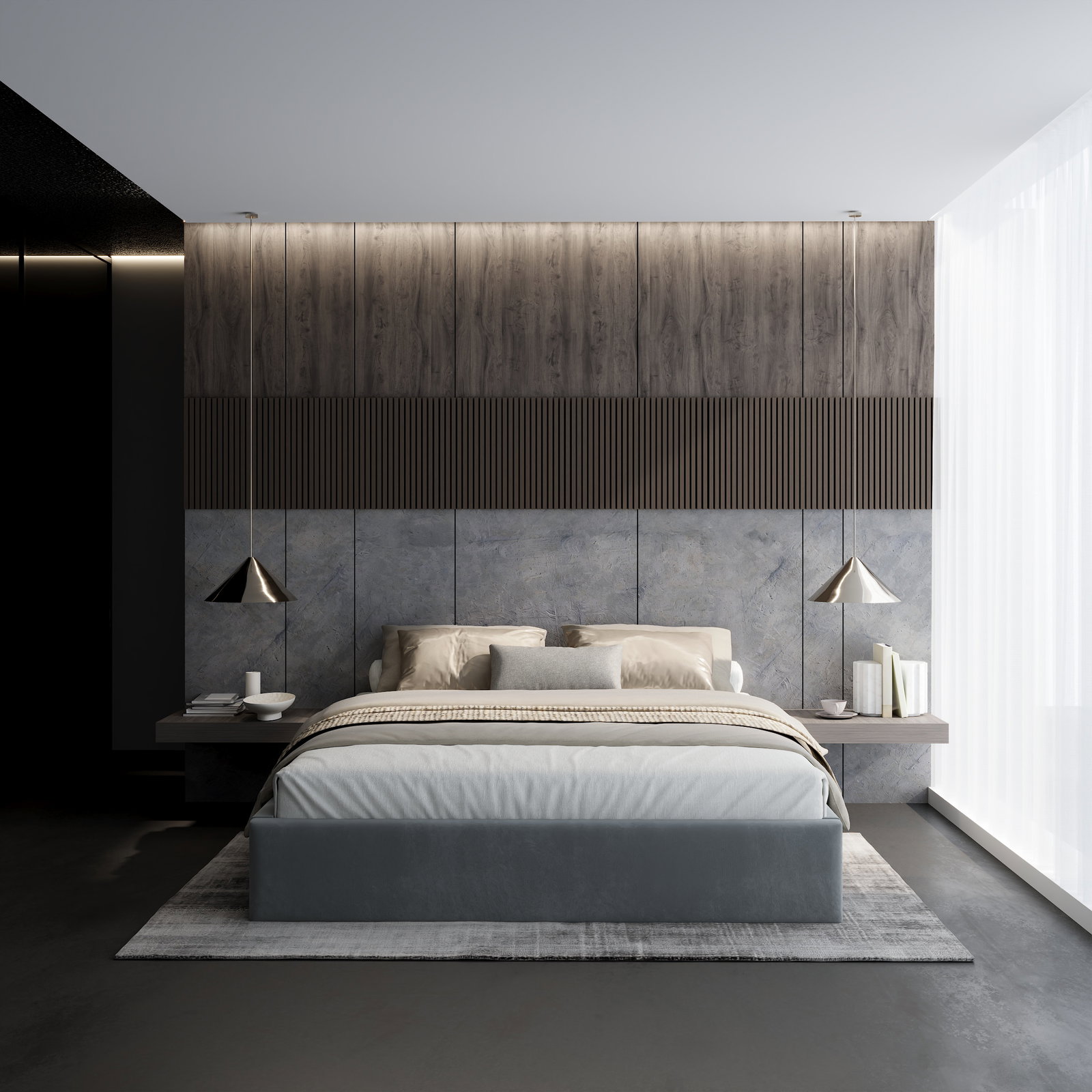 Čalúnená posteľ ORLANDO 160x200 Sivá Trinity s úložným priestorom kovový rošt