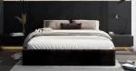 Čalouněná postel ORLANDO 160x200 Černá Trinity s úložným prostorem kovový rošt