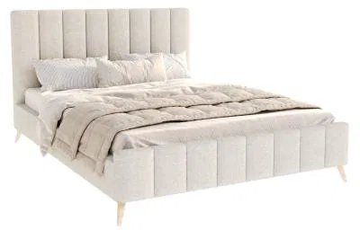Čalouněná postel FRASCA 160x200 Krémová Boucle