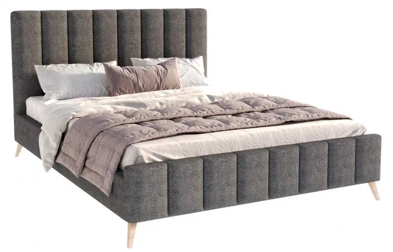 Čalouněná postel FRASCA 120x200 Grafit Boucle
