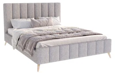Čalouněná postel FRASCA 160x200 Šedá Boucle