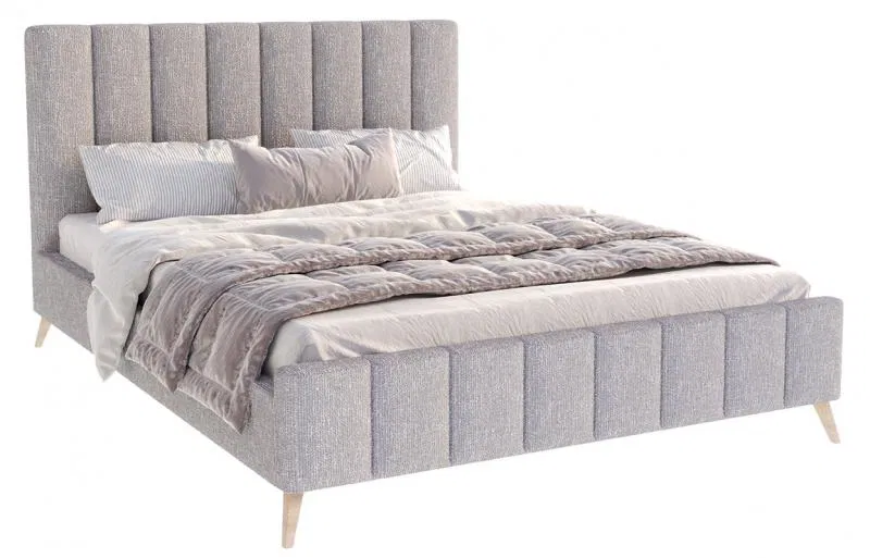 Čalouněná postel FRASCA 160x200 Šedá Boucle