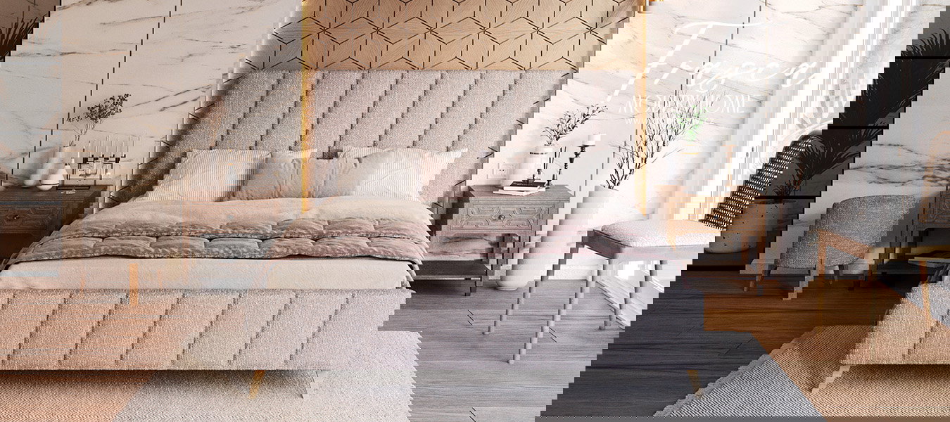 Čalúnená posteľ FRASCA 180x200 Sivá Boucle