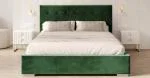 Čalouněná postel LUCERNA 140x200 Zelená Trinity s úložným prostorem kovový rošt