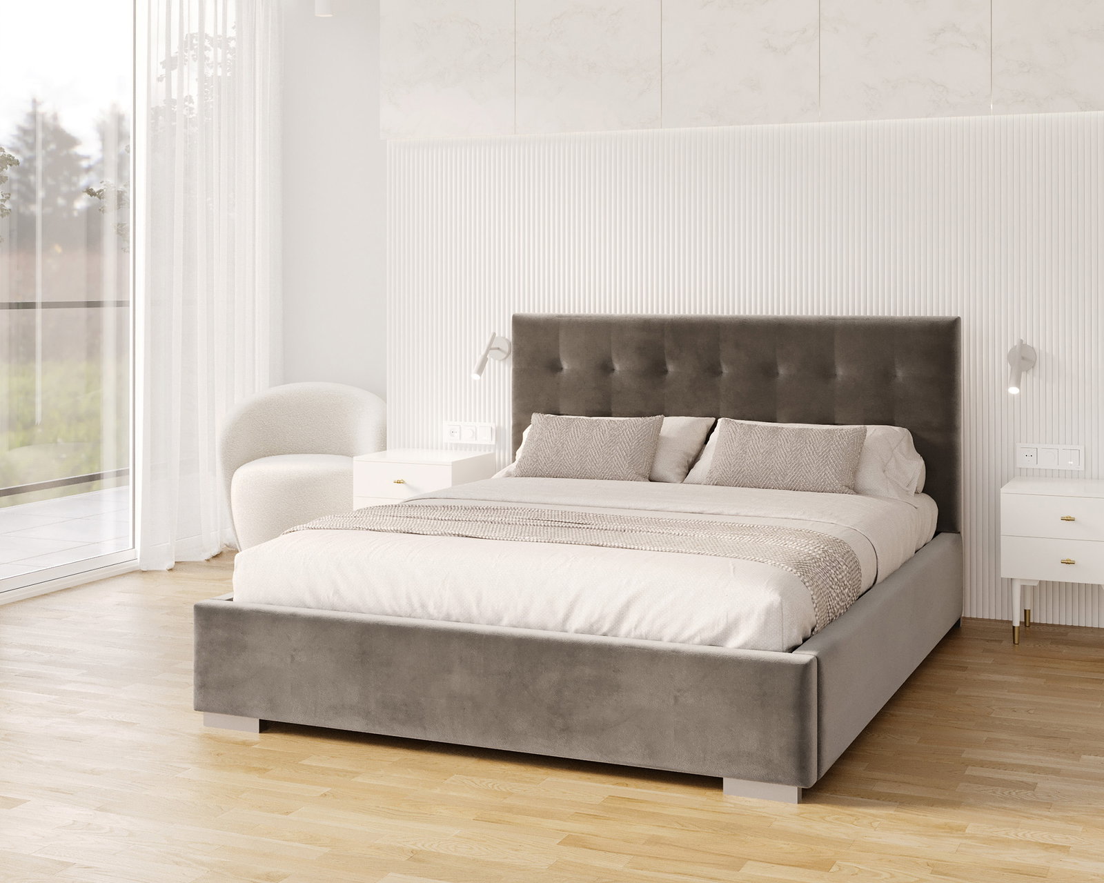 Čalúnená posteľ LUCERNA 90x200 Grafit Trinity s úložným priestorom kovový rošt