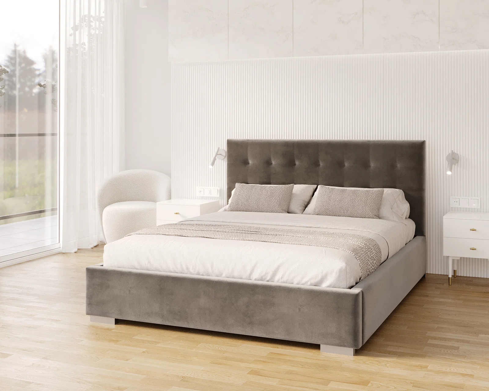Čalouněná postel LUCERNA 90x200 Grafit Trinity s úložným prostorem kovový rošt