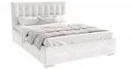 Čalouněná postel LUCERNA 90x200 Bílá Paris s úložným prostorem kovový rošt