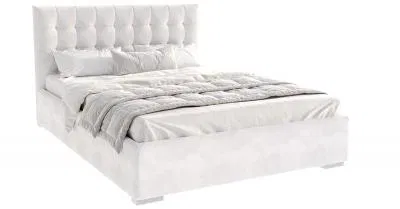 Čalouněná postel LUCERNA 90x200 Bílá Paris s úložným prostorem kovový rošt