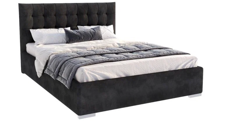 Čalouněná postel LUCERNA 120x200 Černá Paris s úložným prostorem kovový rošt