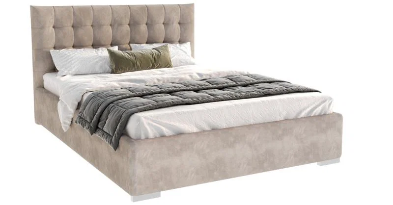 Čalouněná postel LUCERNA 160x200 Béžová Paris s úložným prostorem kovový rošt