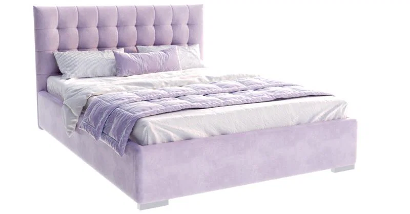Čalouněná postel LUCERNA 140x200 Fialová Paris s úložným prostorem kovový rošt
