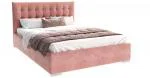 Čalouněná postel LUCERNA 160x200 Lososová Paris s úložným prostorem kovový rošt