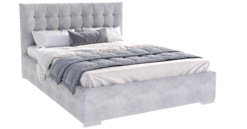 Čalouněná postel LUCERNA 160x200 Světle Šedá Paris s úložným prostorem kovový rošt